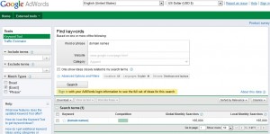 Google AdWords Keyword Tool