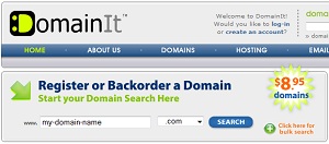 Hand registering a domain name at DomainIt.com